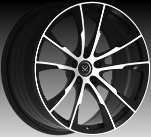 ডাবল 5-ব্ল্যাক মেশিন ফেস সহ স্পোক 1PC নকল চাকা