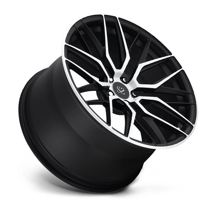For MiNI Wheels 1-PC PCD 5x120 White And Black Machine Face Aluminum Alloy Forged Custom Rims